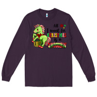 Plum All I Want For Christmas Is A Unicorn Long Sleeve Tee - FaDigitalArtStudio