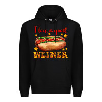 Black i love a good weiner Premium Hoodie - AdoDesignShop
