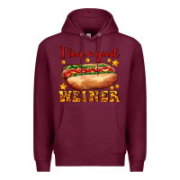 Burgundy i love a good weiner Premium Hoodie - AdoDesignShop