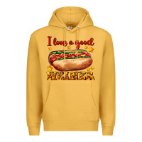 Mustard i love a good weiner Premium Hoodie - AdoDesignShop