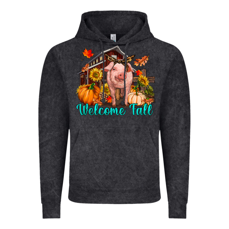 Welcome Fall Pig Vintage Hoodie by RanaPortraitStore | Teevron