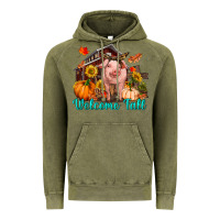 Vintage Olive Welcome fall pig Vintage Hoodie - RanaPortraitStore