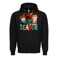Black 'tis the season baseball game Zipper Hoodie - Jasminsmagicworld