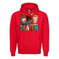 Red 'tis the season baseball game Zipper Hoodie - Jasminsmagicworld