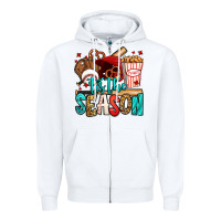 White 'tis the season baseball game Zipper Hoodie - Jasminsmagicworld