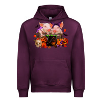 Mauve Wine halloween pigs Urban Hoodie - RanaPortraitStore