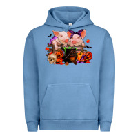 Pigment Pebble Blue halloween pigs Urban Hoodie - RanaPortraitStore