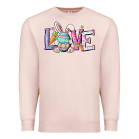 Pale Pink love easter Premium Sweatshirt - MaliasSmallBusiness