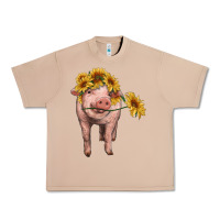 Burro pig with sunflowers Urban Heavy Tee - RanaPortraitStore