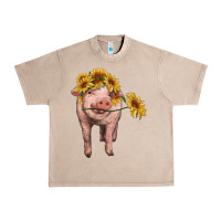 French Oak pig with sunflowers Urban Heavy Tee - RanaPortraitStore