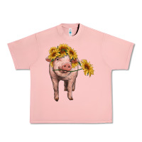 Salmon pig with sunflowers Urban Heavy Tee - RanaPortraitStore