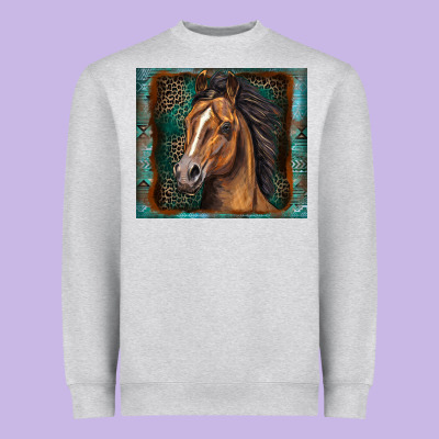 Western Horse Heavyweight Sweatshirt Designed By Zillion Design Studio
