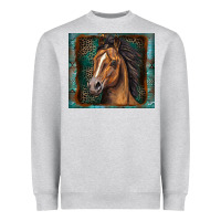 Heather Grey western horse Heavyweight Sweatshirt - Zillion Design Studio
