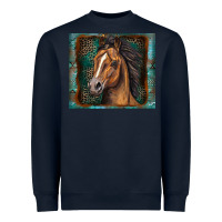 Navy western horse Heavyweight Sweatshirt - Zillion Design Studio