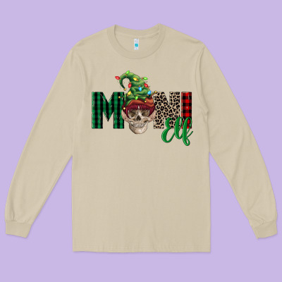 Boy Mini Elf Skull Long Sleeve Tee Designed By Fadigitalartstudio
