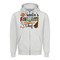 Dove Grey santa's favorite chef Zipper Hoodie - AdoDesignShop