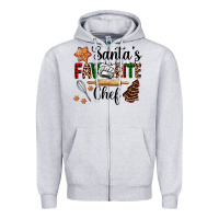 Heather Grey santa's favorite chef Zipper Hoodie - AdoDesignShop