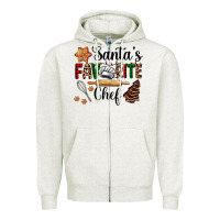 Oatmeal Heather santa's favorite chef Zipper Hoodie - AdoDesignShop