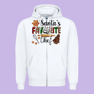Santa's Favorite Chef Zipper Hoodie Designed By Adodesignshop