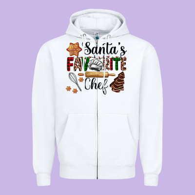 Santa's Favorite Chef Zipper Hoodie Designed By Adodesignshop
