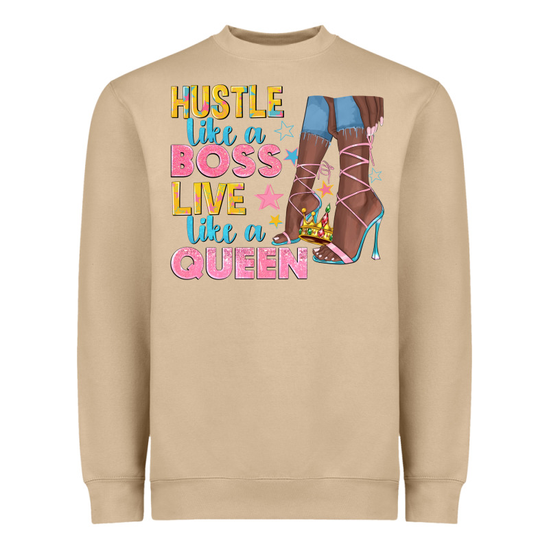 Hustle Like A Boss Live Like A Queen Heavyweight Sweatshirt by texasbilliewilder | Teevron