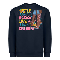 Navy hustle like a boss live like a queen Heavyweight Sweatshirt - texasbilliewilder