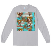 Moon Dust longhorn bull seamless pattern Long Sleeve Tee - HRA Design Shop