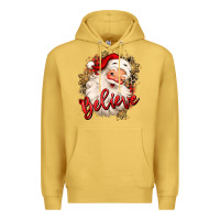 Antique Gold believe christmas santa claus Premium Hoodie - MaliasSmallBusiness