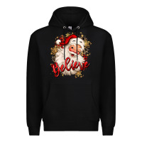 Black believe christmas santa claus Premium Hoodie - MaliasSmallBusiness