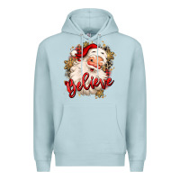 Blue Mist believe christmas santa claus Premium Hoodie - MaliasSmallBusiness