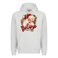 Dove Grey believe christmas santa claus Premium Hoodie - MaliasSmallBusiness
