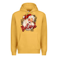 Mustard believe christmas santa claus Premium Hoodie - MaliasSmallBusiness