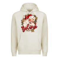 Oatmeal Heather believe christmas santa claus Premium Hoodie - MaliasSmallBusiness