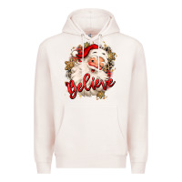 Pale Pink believe christmas santa claus Premium Hoodie - MaliasSmallBusiness