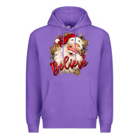 Purple believe christmas santa claus Premium Hoodie - MaliasSmallBusiness