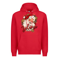 Red believe christmas santa claus Premium Hoodie - MaliasSmallBusiness