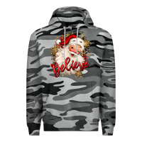 Slate Camo believe christmas santa claus Premium Hoodie - MaliasSmallBusiness