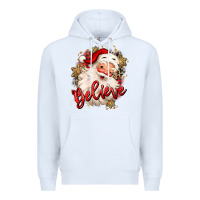 White believe christmas santa claus Premium Hoodie - MaliasSmallBusiness