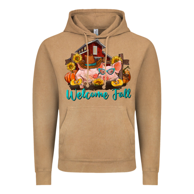 Welcome Fall Pigs Vintage Hoodie by RanaPortraitStore | Teevron