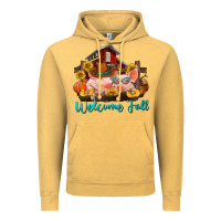 Vintage Mustard Welcome fall pigs Vintage Hoodie - RanaPortraitStore