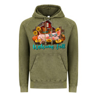 Vintage Olive Welcome fall pigs Vintage Hoodie - RanaPortraitStore