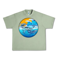 Oil Green humpback whale Urban Heavy Tee - BarkalooDesign