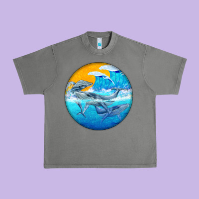 Humpback Whale Urban Heavy Tee Designed By Barkaloodesign