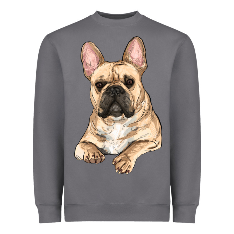 French Bulldog Sitting Heavyweight Sweatshirt by RanaPortraitStore | Teevron