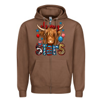 Chestnut oh my stars 4th of july shaggy cow Zipper Hoodie - Jasminsmagicworld