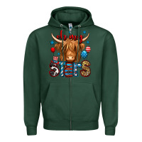 Sports Green oh my stars 4th of july shaggy cow Zipper Hoodie - Jasminsmagicworld