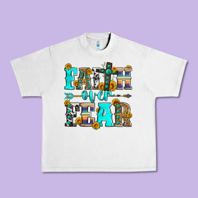Faith Over Fear Urban Heavy Tee Designed By Zillion Design Studio
