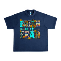 Navy faith over fear Urban Heavy Tee - Zillion Design Studio