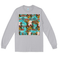 Moon Dust charolais cow seamless pattern Long Sleeve Tee - HRA Design Shop
