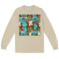 Mushroom charolais cow seamless pattern Long Sleeve Tee - HRA Design Shop